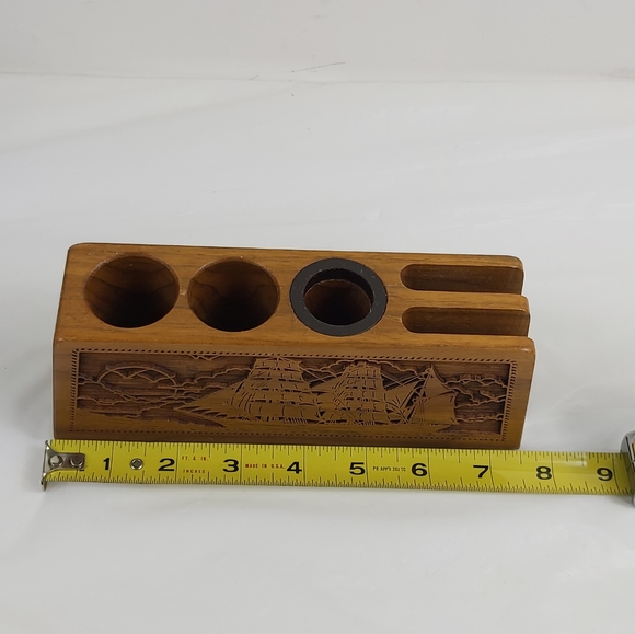 LASERCRAFT WOODEN DESK ORGANIZER SHIP DESIGN - Picture 8 of 14